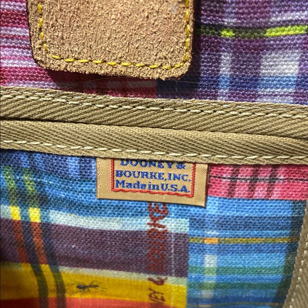 Dooney & Bourke Madras Plaid Picnic Ants Satchel - Picture 6 of 7